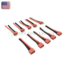 5 Pairs T Plug Connector Female and Male Deans with 14AWG Silicon Wire for RC
