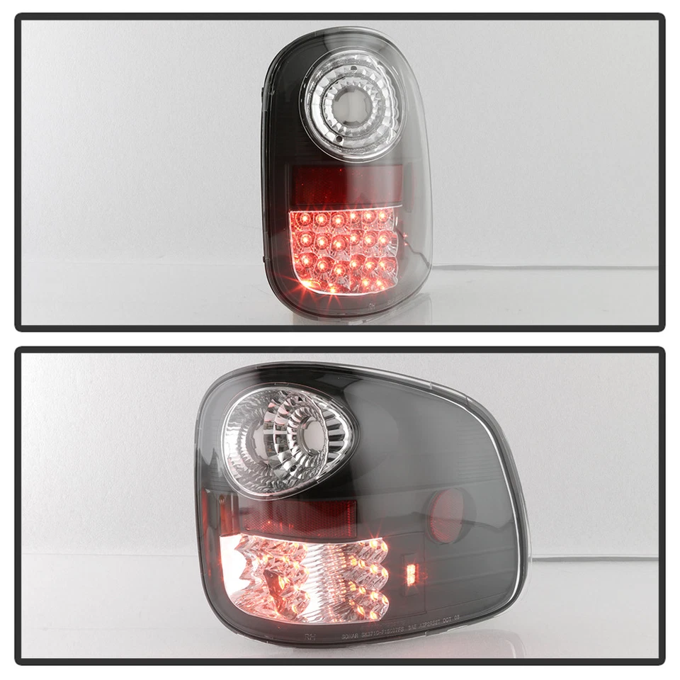 Black 1997-2003 Ford F-150 F150 Flareside Lumiled LED Tail Lights Brake Lamps - Image 3 of 4