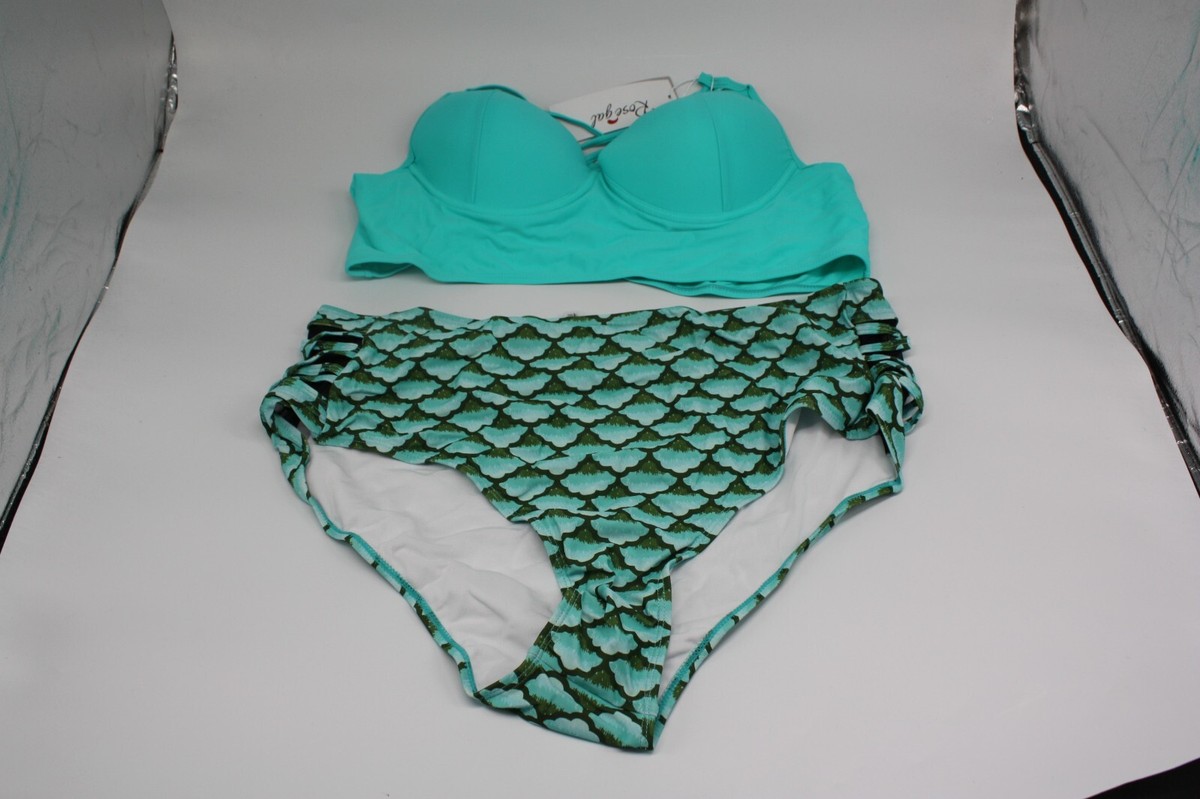 NEW! Rose Gal bikini Size 2X color teal