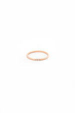 14k Solid Gold 2 Diamond Dainty Ring Minimalist Single Diamond Diamond Band