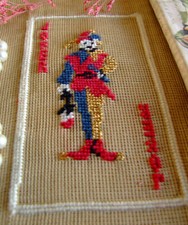 Figural Clown Pattern Handmade Needlepoint Canvas
