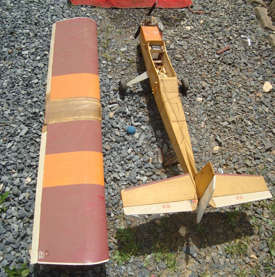 trainer forty great plains box & wooden airplane vintage 46 1/2" L 58" W - Image 3 of 4