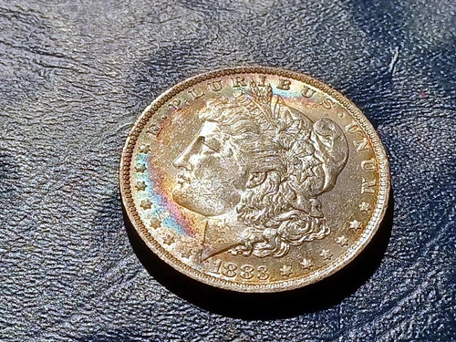 Choice BU 1883-O Morgan Dollar (Obv. Rainbow Toning)