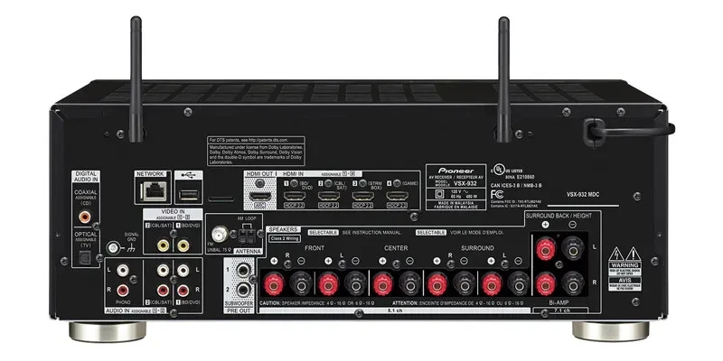 Pioneer Audio Video Receiver 7.2 Channel HDMI Bluetooth Wi-Fi Network VSX-932 - Image 2 of 4