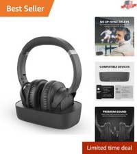 Wireless TV Headphones with Charging Dock  35hr Playtime   Perfect for Seniors