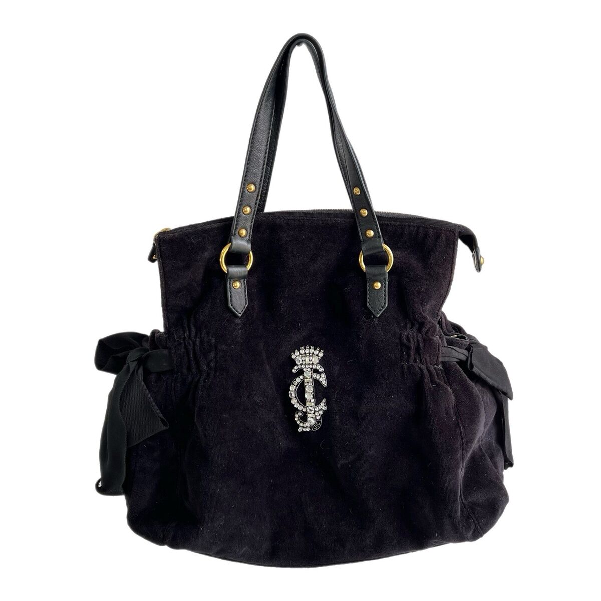 Vintage Juicy Couture Handbag Y2K Black Velour Shoulder Bag Vintage Juicy Couture Handbag Y2K Black Velour Shoulder Bag