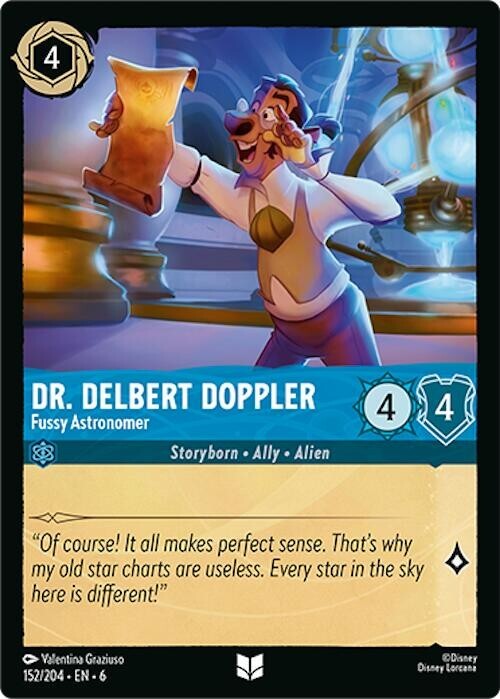 Lorcana TCG Dr. Delbert Doppler - Fussy Astronomer 152/204 Azurite Sea  Uncommon | eBay