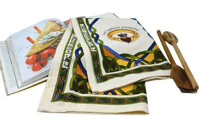 Royal Tara Kitchen Towel Ireland Emblems Celtic Knot Multicolor Cotton 30 x 20"