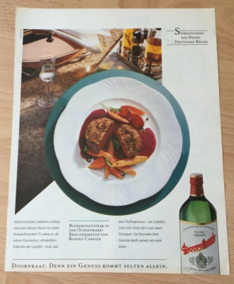 ORIGINAL ADVERTISING 1988 DOORNKAAT because a pleasure rarely comes alone