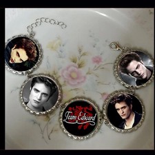 Edward Cullen Twilight Artisan Decor bottlecap bracelet w/ extender And Clasp