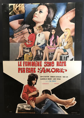 CINEMA-soggettone-poster LE FEMMINE SONO NATE PER FARE L'AMORE sector, VAL GUEST