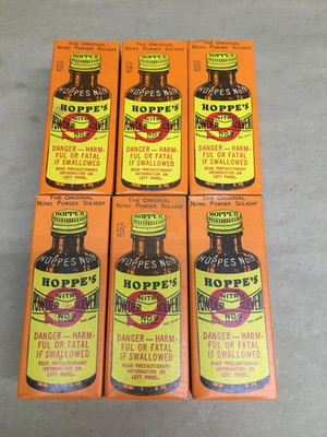 (6) Vintage Hoppe's No. 9 Nitro power bore Cleaner