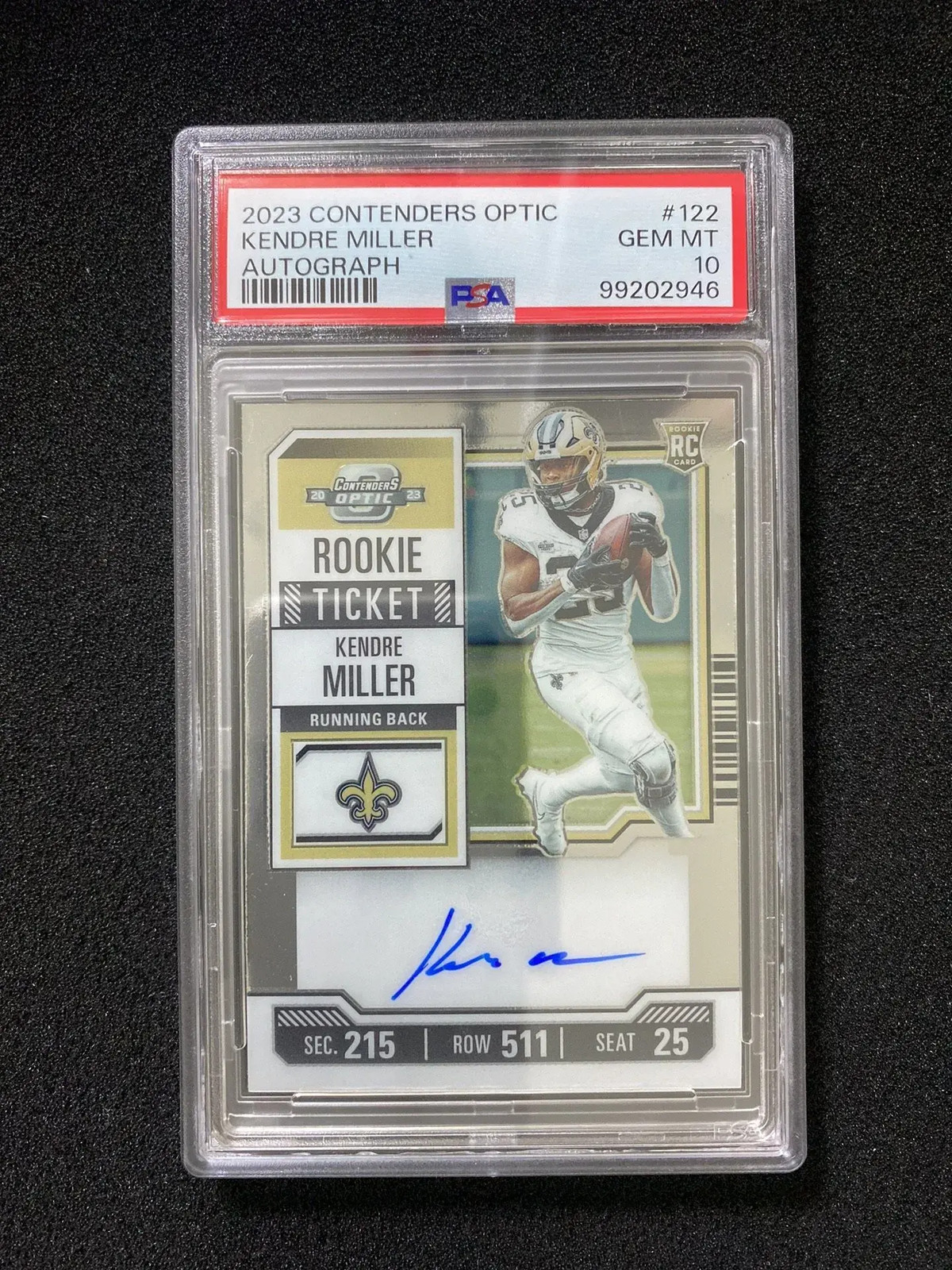 Kendre Miller Panini Contenders Optic #122 Autograph
