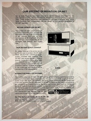 Delta Products S-4500 DP-NET Vintage Print Advertisement Networking System