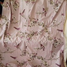 Dunelm Lilac Curtains Flower Blossom Birds Print 71" Drop X 30" Wide