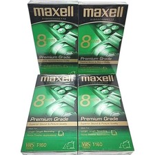 4 Maxell VHS Premium Grade 8 Hour Tapes T-160 Video Cassette Factory SEALED NEW 