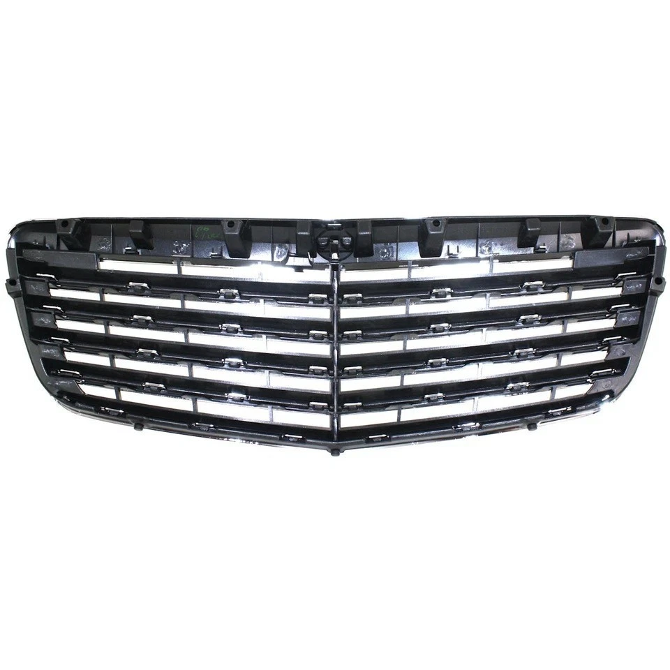 Chrome Shell w/ Gray Insert Plastic For 2007-2009 Mercedes Benz E350 E550 Grille Foto 3 de 4