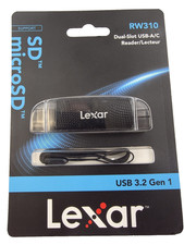 Lexar Dual Slot SD microSD Card Reader USB-A USB-C New