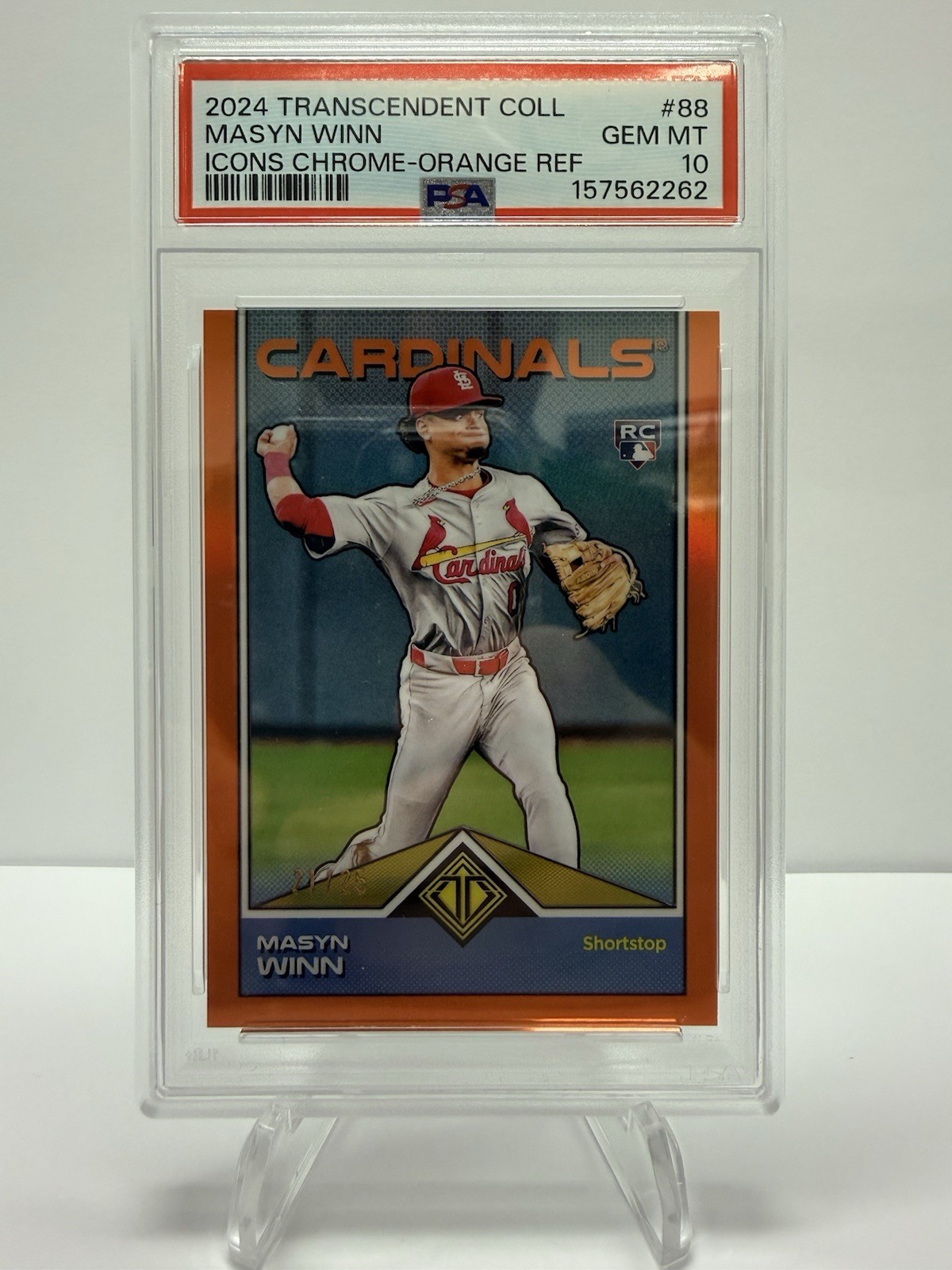 2024 Topps Transcendent Collection Masyn Winn #88 Orange Refractor /25 PSA 10