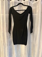 Windsor Glitter Bodycon Mini Dress Black Size Medium | NWT | Sparkle Style