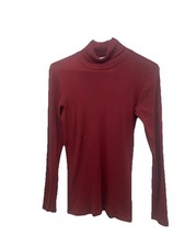 Splendid Ribbed Turtleneck Long Sleeve Top Burgundy USA made Size M