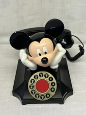 VINTAGE Mickey Mouse Touch Tone Desk Phone Push Button Telemania Segan Untested