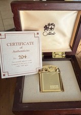 RARE Colibri 1928 Limited Edition Gold Lighter #701 Wood Box & Papers Guilloche