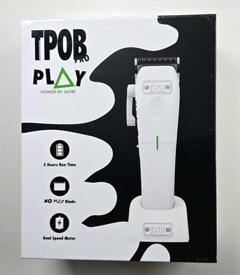 TPOB PLAY CLIPPERS WHITE EDITION, CHARGING STAND & GUARDS **NEW FACTORY SEALED**