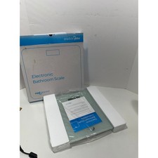 Real Appeal Electronic Bathroom Scale Digital Tempered Glass New in Box Blue