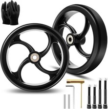 2 PCS 7-Inch Walker Wheelchair Wheels - Eco-Friendly Rubber Material, Wear-Resis