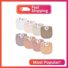 Konssy Muslin Baby Bibs 8 Pack Baby Bandana Drool Bibs Cotton for Unisex Boys an