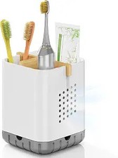 Boperzi Toothbrush and Toothpaste Holder with Bamboo Divider for Bathroom