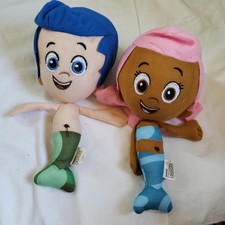 Bubble Guppies Plush Gil Molly 8  2013 Doll Lot Nickelodeon Mermaid Pillow Toy