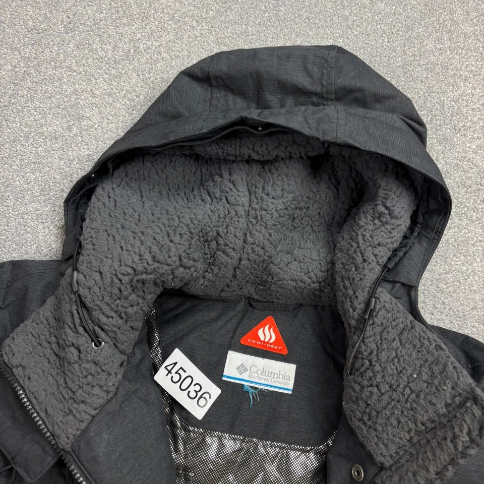 Columbia Jacket Womens Large Black Omni-Heat Lined Bomber Hood Coat Lady - Image 4 of 4