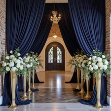 10x12 Ft Navy Blue Backdrop Curtains Wedding Wrinkle Free 2 Panels 12x5 Ft