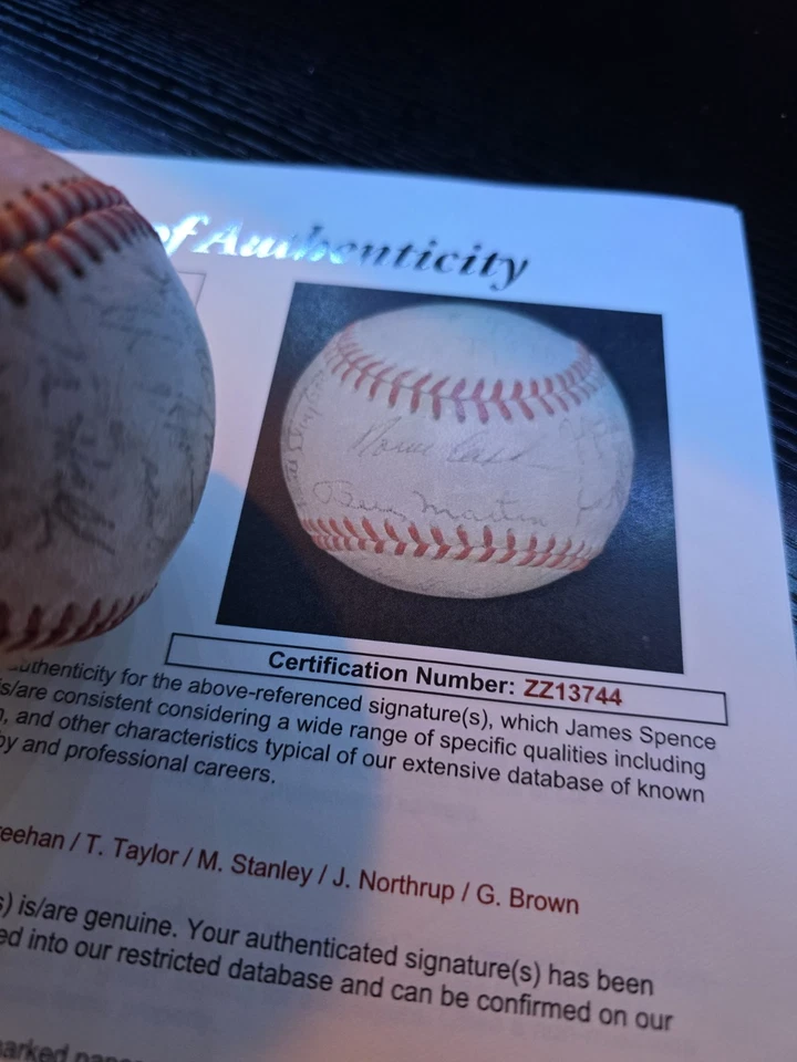 1972 Detroit Tigers Team Signed Baseball Kaline Billy Martin Cash Horton JSA LOA - Image 2 of 4