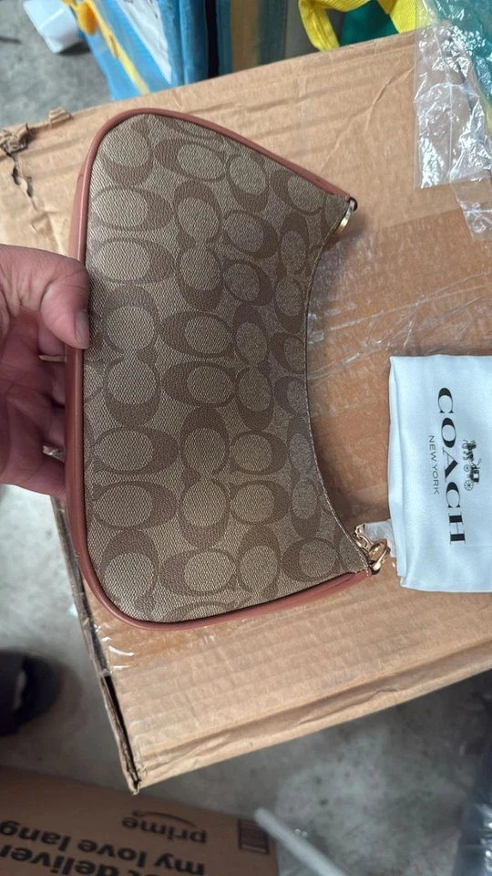 Coach Teri женщины шикарный наплечная сумка кожи через плечо хаки/седло мульти США - Изображение 4 из 4