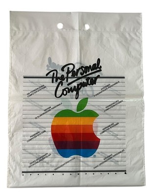 Apple Vintage Shopping Bag The Personal Computer Rainbow Apple Logo 1980's