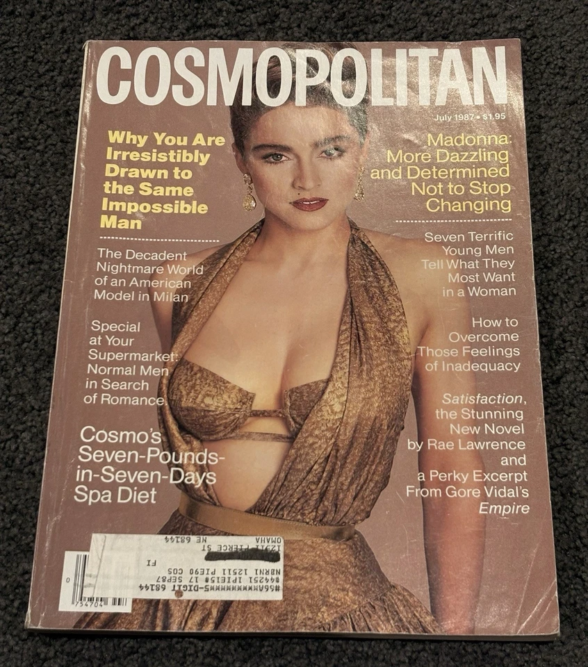 7 1980's Cosmopolitan Magazines: Madonna, Cindy Crawford, Kim Alexis, Porizkova - Image 4 of 4