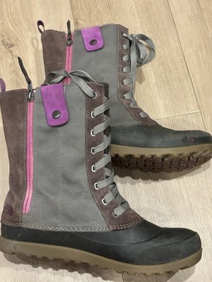 The North Face Heatseeker Hiking Boots Gray Purple Black Size 9.5 M