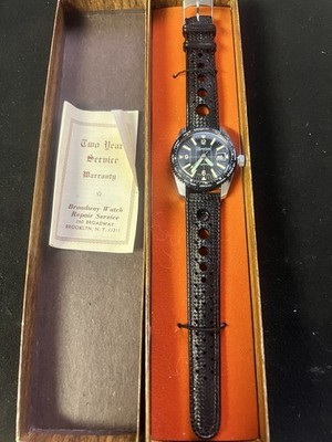 Vintage Lucerne Marine Luxusdiver Watch World Timer Skin Diver Box & Papers RUNS