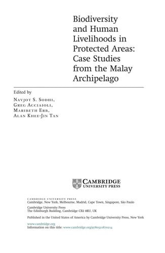 Biodiversity and Human Livelihoods in Protected Areas: Case Studies from the Mal