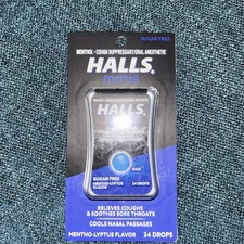 1x Pack HALLS Minis Menthol Flavor Menthol Cough Drops | 24 Drops Per Pack