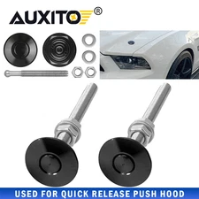 1pair Push Button Quick Release Hood Pins Bonnet Lock Clip Latch Bumper