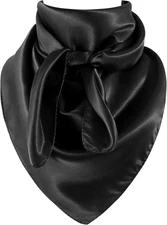 Black Wild Rag for Men Silk Western Bandana Large Fashion Rancher Scarf Deser...