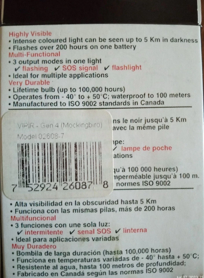VIP ИК черный пересмешник поколения 4 сигнал света приключения военного новый в коробке черный - Изображение 2 из 4