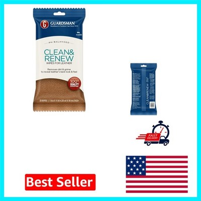 Clean and Renew Leather Protector Wipes   20 Count for Furniture & Car Interiors
