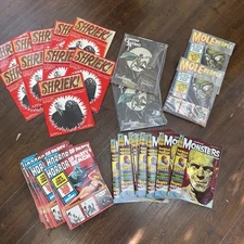 HUGE DEALER MONSTER LOT VINTAGE SILVER AGE (50) horror monster magazines