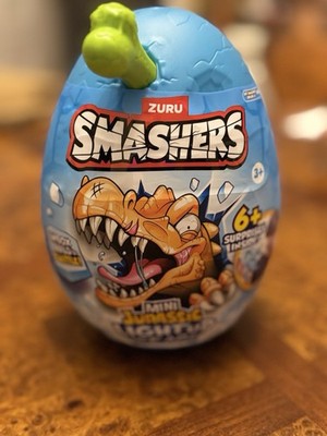 Zuru Smashers Mini Jurassic Lightup Ice Age Surprise White Dino Egg & Slime -New