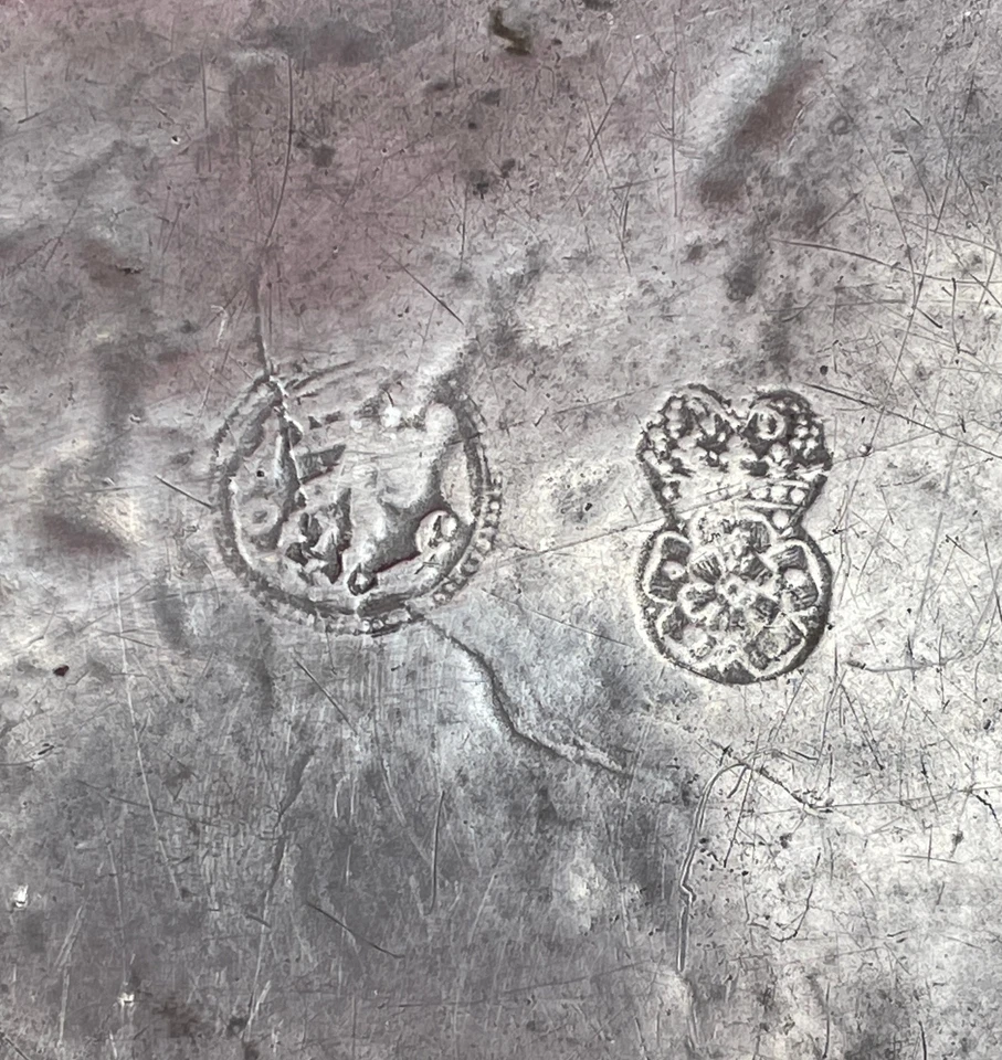 18ème Siècle Petit Plat / Vide Poche en Étain Poinçons Français Coupelle - Photo 4/4